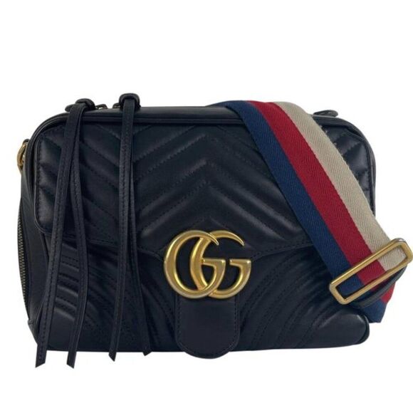 Gucci Quilted Leather GG Marmont Small Crossbody Shoulder Handbag - Picture 13 of 13